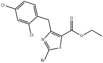 Ethyl 2-bromo-4-(2,4-dichlorobenzyl)thiazole-5-carboxylate Struktur