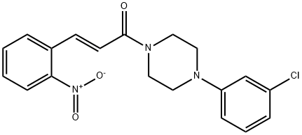 (2E)-1-[4-(3-chlorophenyl)piperazin-1-yl]-3-(2-nitrophenyl)prop-2-en-1-one Struktur