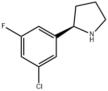 (R)-2-(3-chloro-5-fluorophenyl)pyrrolidine Struktur