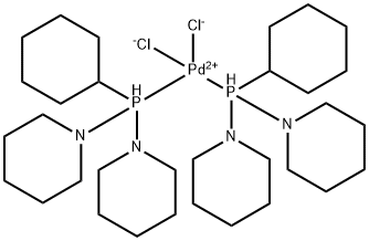 Dichlorobis[cyclohexyldi(1-piperidinyl)phosphine]palladium(II) 結(jié)構(gòu)式