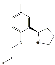 (R)-2-(5-fluoro-2-methoxyphenyl)pyrrolidine hydrochloride Struktur