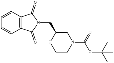 4-Morpholinecarboxylic acid, 2-[(1,3-dihydro-1,3-dioxo-2H-isoindol-2-yl)methyl]-, 1,1-dimethylethyl ester, (2S)- Struktur