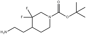 tert-butyl 4-(2-aminoethyl)-3,3-difluoropiperidine-1-carboxylate Struktur