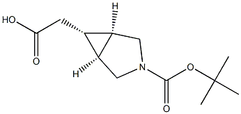 2-((Meso-1R,5S,6S)-3-(Tert-Butoxycarbonyl)-3-Azabicyclo[3.1.0]Hexan-6-Yl)Acetic Acid Struktur