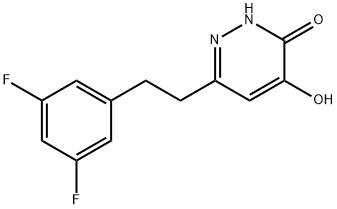 6-[2-(3,5-difluorophenyl)ethyl]-4-hydroxypyridazin-3(2H)-one Struktur