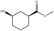 Cyclohexanecarboxylic acid, 3-hydroxy-, methyl ester, (1S,3R)-
 Struktur