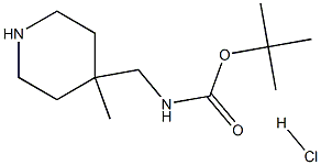 tert-butyl N-[(4-methylpiperidin-4-yl)methyl]carbamate hydrochloride Struktur