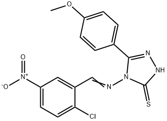 4-[(2-chloro-5-nitrobenzylidene)amino]-5-(4-methoxyphenyl)-4H-1,2,4-triazole-3-thiol Struktur