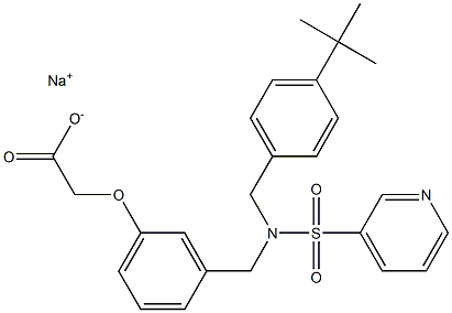 sodium salt of (3-(((4-tert-butyl-benzyl)-(pyridine-3-sulfonyl)-amino)-methyl)-phenoxy)-acetic acid Struktur