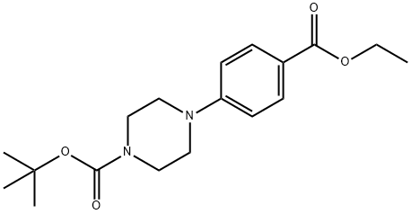 tert-Butyl 4-(4-(ethoxycarbonyl)phenyl)piperazine-1-carboxylate Struktur