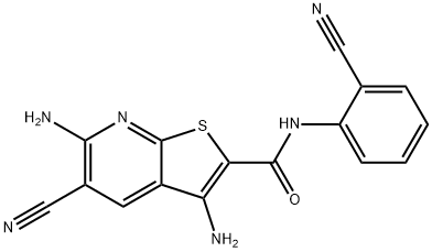 3,6-diamino-5-cyano-N-(2-cyanophenyl)thieno[2,3-b]pyridine-2-carboxamide Struktur