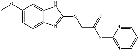 2-[(5-methoxy-1H-benzimidazol-2-yl)sulfanyl]-N-(pyrimidin-2-yl)acetamide Struktur