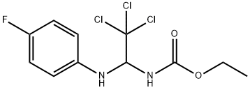 ethyl (2,2,2-trichloro-1-((4-fluorophenyl)amino)ethyl)carbamate Struktur