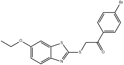 1-(4-bromophenyl)-2-[(6-ethoxy-1,3-benzothiazol-2-yl)sulfanyl]ethanone Struktur