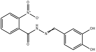 (E)-N'-(3,4-dihydroxybenzylidene)-2-nitrobenzohydrazide Struktur