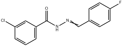 3-chloro-N'-[(Z)-(4-fluorophenyl)methylidene]benzohydrazide Struktur