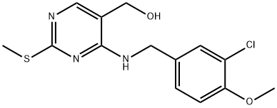 (4-((3-Chloro-4-methoxybenzyl)amino)-2-(methylthio)pyrimidin-5-yl)methanol Struktur