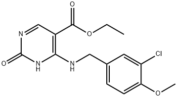 ethyl 4-((3-chloro-4-methoxybenzyl)amino)-2-hydroxypyrimidine-5-carboxylate Struktur