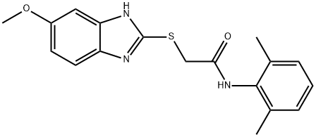 N-(2,6-dimethylphenyl)-2-[(5-methoxy-1H-benzimidazol-2-yl)sulfanyl]acetamide Struktur