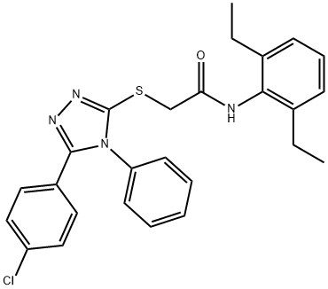 2-{[5-(4-chlorophenyl)-4-phenyl-4H-1,2,4-triazol-3-yl]sulfanyl}-N-(2,6-diethylphenyl)acetamide Struktur