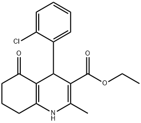 ethyl 4-(2-chlorophenyl)-2-methyl-5-oxo-1,4,5,6,7,8-hexahydroquinoline-3-carboxylate Struktur