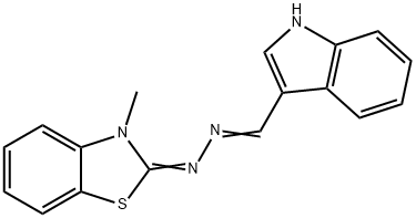 (Z)-2-((Z)-((1H-indol-3-yl)methylene)hydrazono)-3-methyl-2,3-dihydrobenzo[d]thiazole Struktur