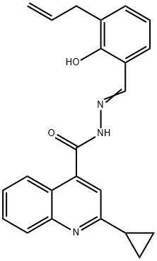 (E)-N'-(3-allyl-2-hydroxybenzylidene)-2-cyclopropylquinoline-4-carbohydrazide Struktur