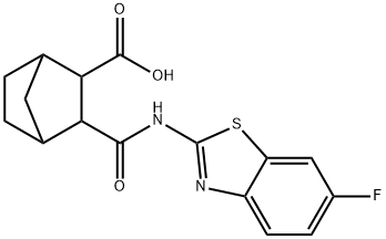 3-((6-fluorobenzo[d]thiazol-2-yl)carbamoyl)bicyclo[2.2.1]heptane-2-carboxylic acid Struktur