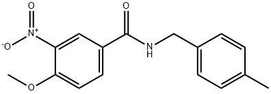 4-methoxy-N-(4-methylbenzyl)-3-nitrobenzamide Struktur