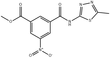 methyl 3-((5-methyl-1,3,4-thiadiazol-2-yl)carbamoyl)-5-nitrobenzoate Struktur