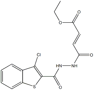 ethyl (2E)-4-{2-[(3-chloro-1-benzothiophen-2-yl)carbonyl]hydrazinyl}-4-oxobut-2-enoate Struktur