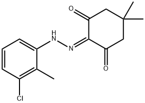 2-[(3-chloro-2-methylphenyl)hydrazono]-5,5-dimethyl-1,3-cyclohexanedione Struktur