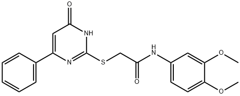 N-(3,4-dimethoxyphenyl)-2-[(4-hydroxy-6-phenylpyrimidin-2-yl)sulfanyl]acetamide Struktur