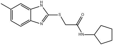 N-cyclopentyl-2-[(6-methyl-1H-benzimidazol-2-yl)sulfanyl]acetamide Struktur