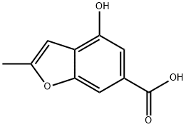 4-hydroxy-2-methylbenzofuran-6-carboxylicacid Struktur