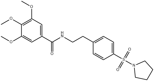 3,4,5-trimethoxy-N-{2-[4-(pyrrolidin-1-ylsulfonyl)phenyl]ethyl}benzamide Struktur