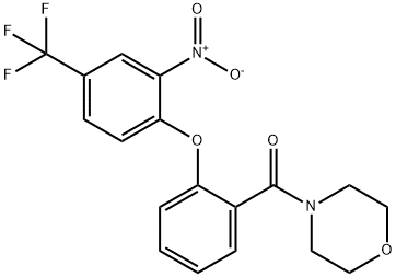 morpholin-4-yl{2-[2-nitro-4-(trifluoromethyl)phenoxy]phenyl}methanone Struktur