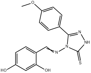 4-({[3-(4-methoxyphenyl)-5-sulfanyl-4H-1,2,4-triazol-4-yl]imino}methyl)benzene-1,3-diol Struktur