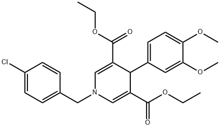 diethyl 1-(4-chlorobenzyl)-4-(3,4-dimethoxyphenyl)-1,4-dihydropyridine-3,5-dicarboxylate Struktur