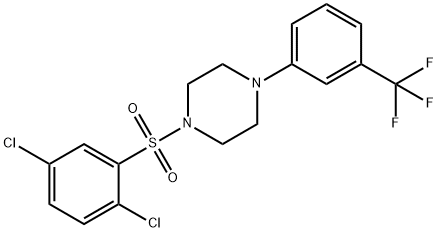 1-[(2,5-dichlorophenyl)sulfonyl]-4-[3-(trifluoromethyl)phenyl]piperazine Struktur