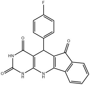 5-(4-fluorophenyl)-2,4-dihydroxy-5H-indeno[2',1':5,6]pyrido[2,3-d]pyrimidin-6(11H)-one Struktur