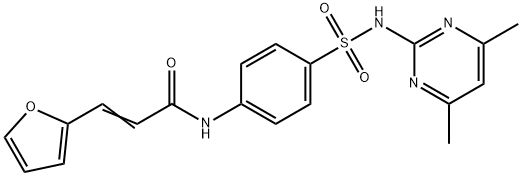 N-(4-{[(4,6-dimethyl-2-pyrimidinyl)amino]sulfonyl}phenyl)-3-(2-furyl)acrylamide Struktur