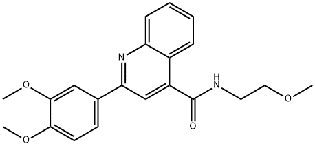 2-(3,4-dimethoxyphenyl)-N-(2-methoxyethyl)quinoline-4-carboxamide Struktur