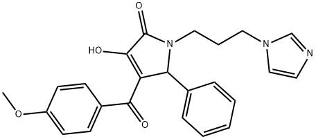 1-(3-(1H-imidazol-1-yl)propyl)-3-hydroxy-4-(4-methoxybenzoyl)-5-phenyl-1H-pyrrol-2(5H)-one Struktur