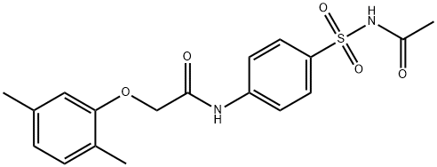 N-[4-(acetylsulfamoyl)phenyl]-2-(2,5-dimethylphenoxy)acetamide Struktur