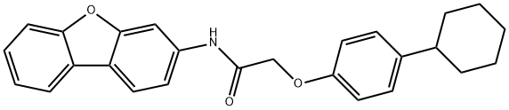 2-(4-cyclohexylphenoxy)-N-(dibenzo[b,d]furan-3-yl)acetamide Struktur