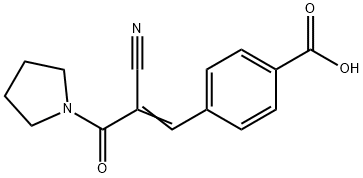 (E)-4-(2-cyano-3-oxo-3-(pyrrolidin-1-yl)prop-1-en-1-yl)benzoic acid Struktur