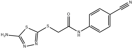 2-[(5-amino-1,3,4-thiadiazol-2-yl)sulfanyl]-N-(4-cyanophenyl)acetamide Struktur