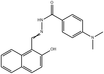 (E)-4-(dimethylamino)-N'-((2-hydroxynaphthalen-1-yl)methylene)benzohydrazide Struktur