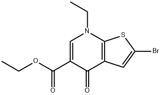 Ethyl 2-bromo-7-ethyl-4-oxo-4,7-dihydrothieno[2,3-b]pyridine-5-carboxylate Struktur